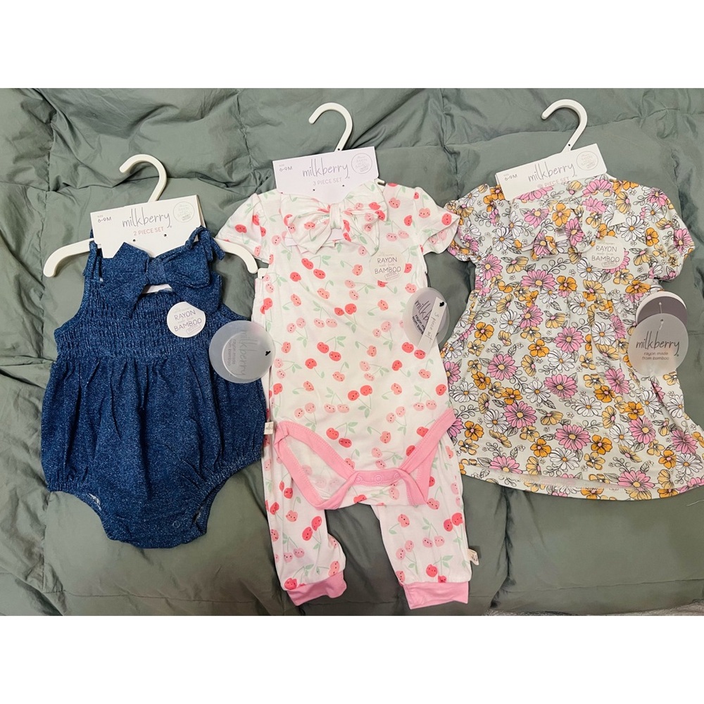 Baby Girl Bamboo Outfits - NWT!